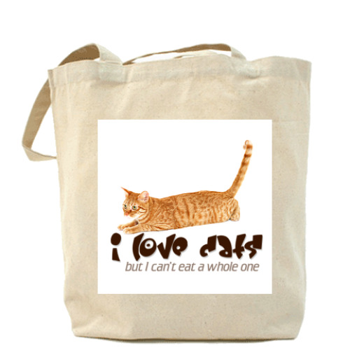 Сумка шоппер I love cats, but I can't eat..