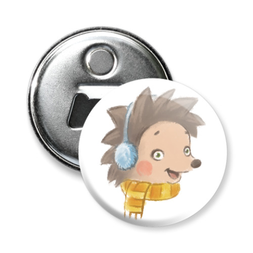 Магнит-открывашка с принтом Ёжик