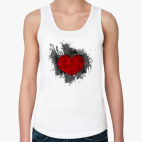 Женская майка Сердце в краске