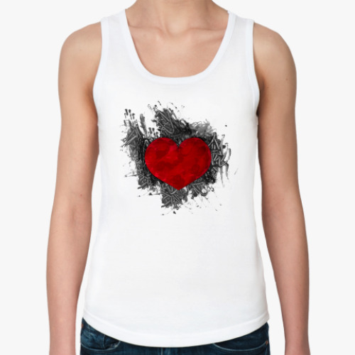 Женская майка Сердце в краске