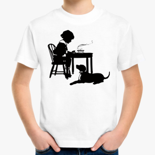 Детская футболка с принтом Завтрак с другом