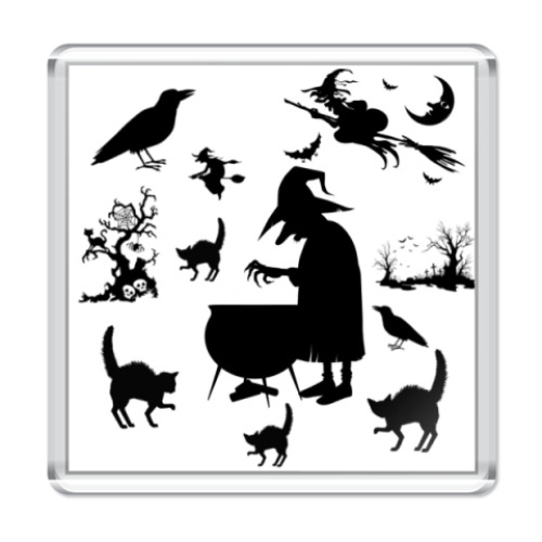 Магнит с принтом Halloween