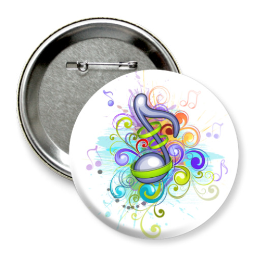Значок 75мм с принтом Мелодия