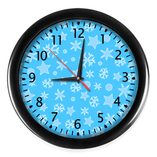 Настенные часы с принтом Снежное небо