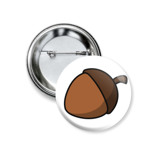 Значок 37мм с принтом жёлудь