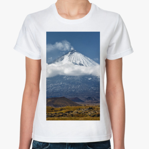 Классическая футболка Ключевской вулкан, Камчатка
