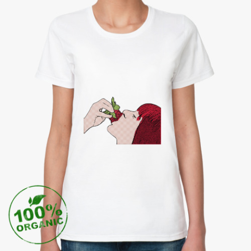 Женская футболка из органик-хлопка Клубничка