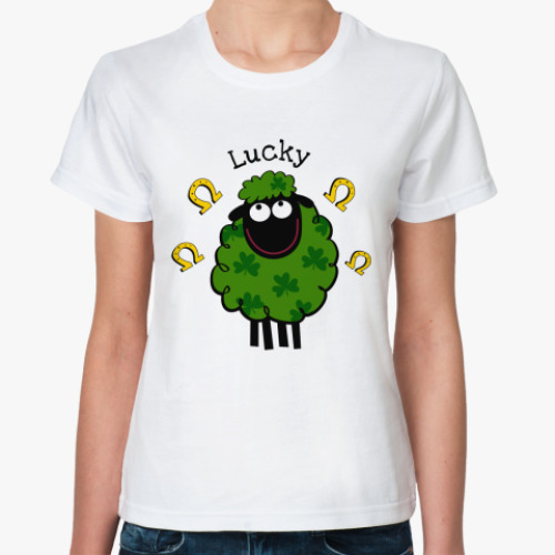 Классическая футболка с принтом Lucky