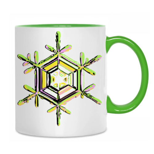 Кружка с принтом Снежинка