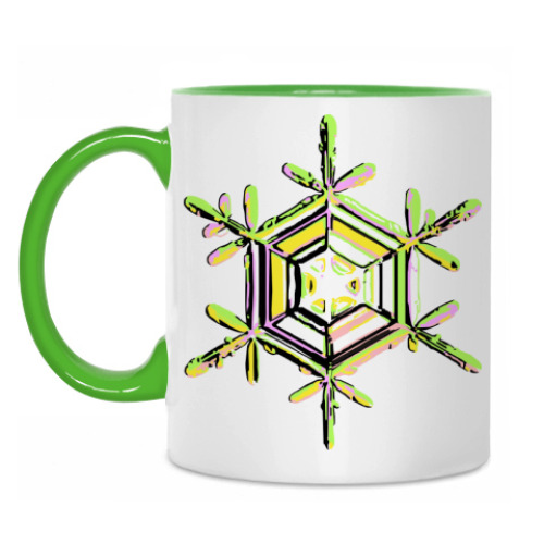 Кружка с принтом Снежинка