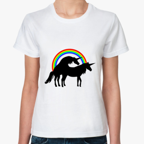Классическая футболка с принтом Единороги