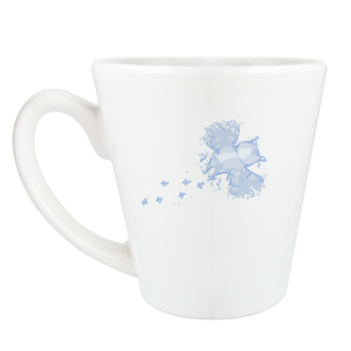 Чашка Латте с принтом Сова в снегу