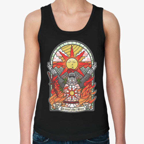 Женская майка с принтом Dark Souls Praise the sun