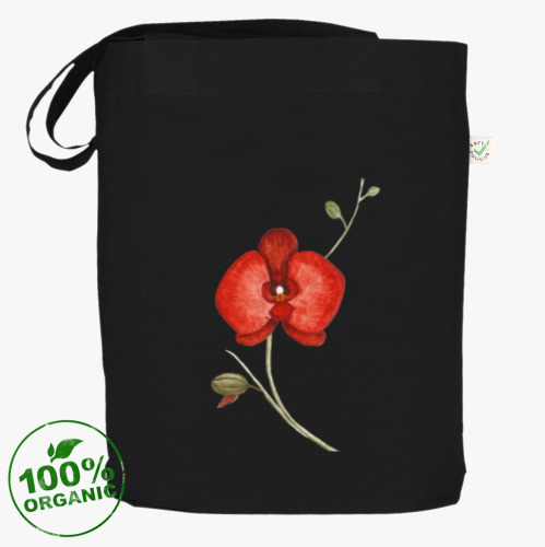 Сумка шоппер с принтом Цветок орхидея