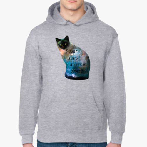 Толстовка худи Котик космический