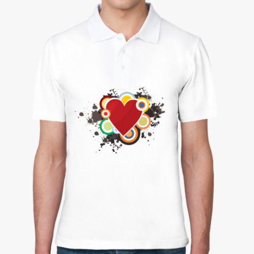 Рубашка поло с принтом Сердце