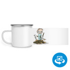 Кружка металлическая белая (круговая запечатка)