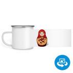 Кружка металлическая белая (круговая запечатка)