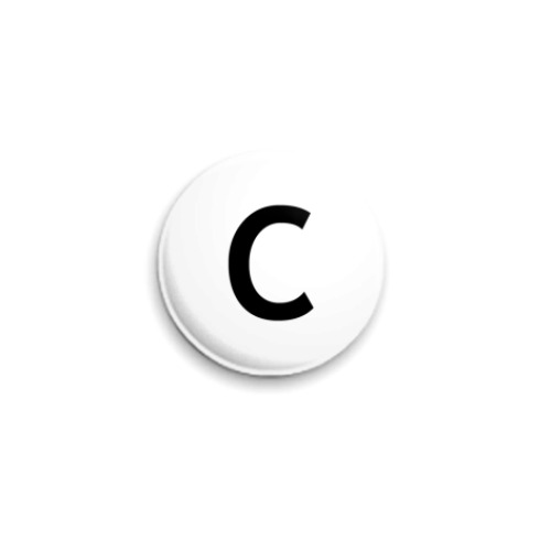 Значок 25мм с принтом Буква C