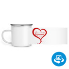 Кружка металлическая белая (круговая запечатка)