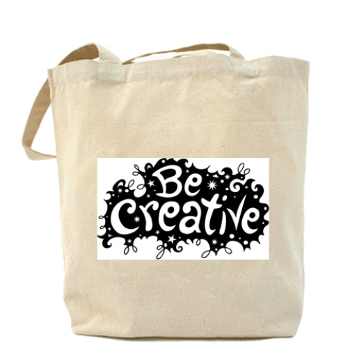 Сумка шоппер с принтом Be Creative