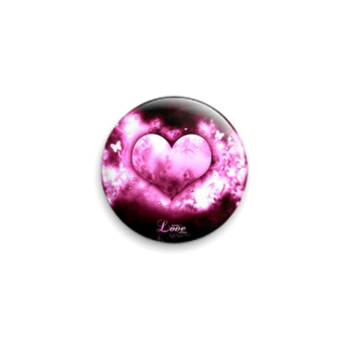 Значок 25мм с принтом Сердце