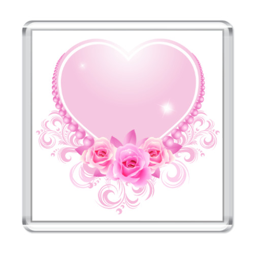 Магнит с принтом Сердечко к Дню Св.Валентина