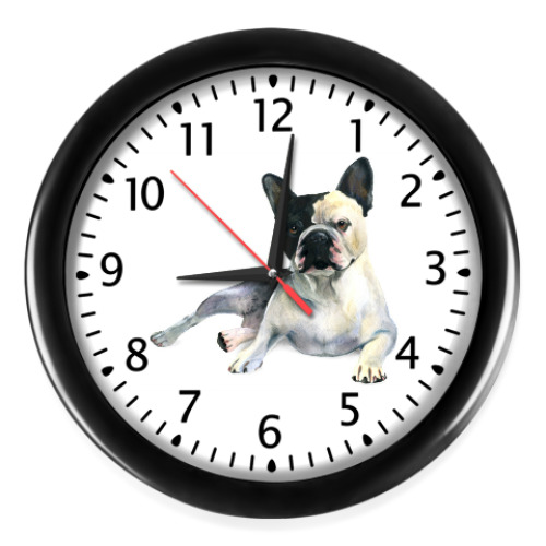 Настенные часы с принтом Французский бульдог