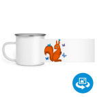 Кружка металлическая белая (круговая запечатка)