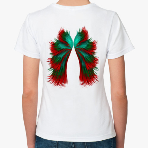 Классическая футболка с принтом Женская футболка, белая