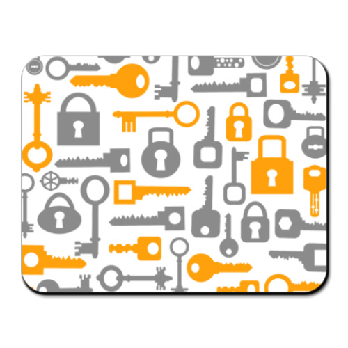 Коврик для мыши с принтом Ключи и замки