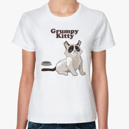 Классическая футболка Grumpy Kitty