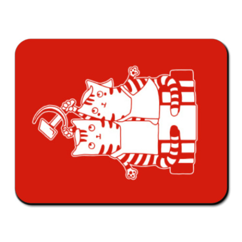 Коврик для мыши с принтом Винтаж Кот Рабочий Колхозница