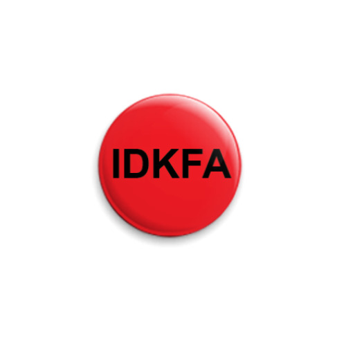 Значок 25мм с принтом IDKFA красный