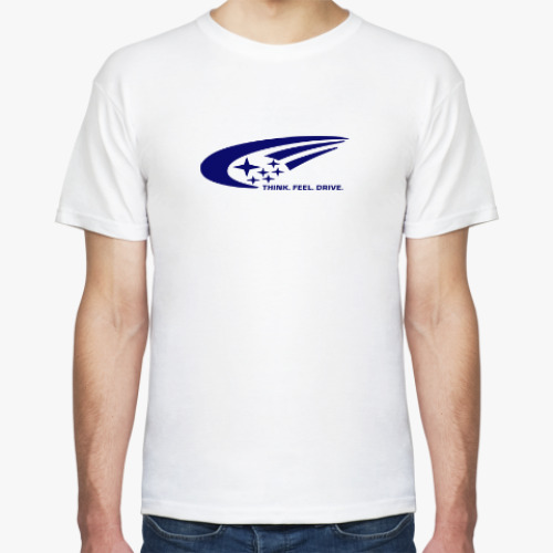 Футболка с принтом Think. Feel. Drive. Subaru.