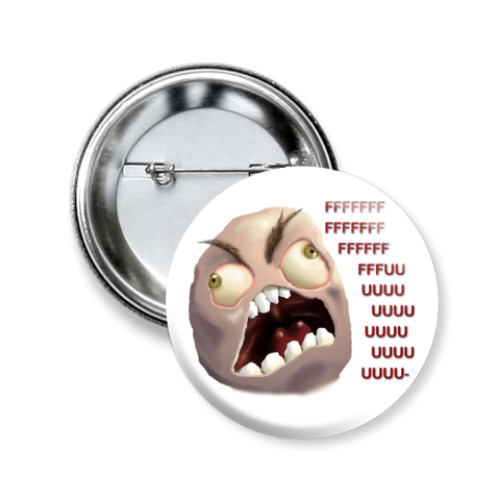 Значок 50мм с принтом FFFUUU