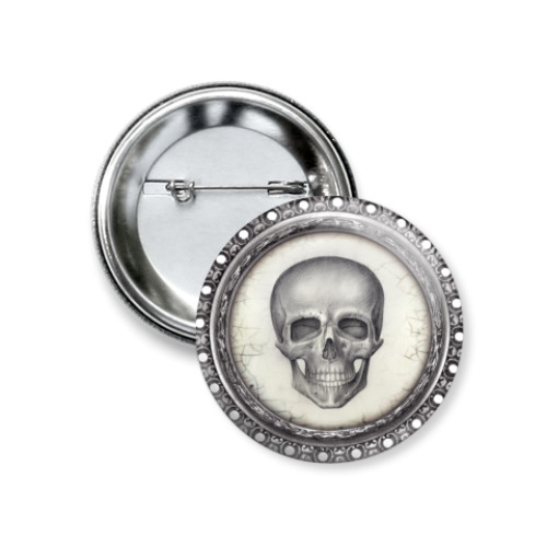 Значок 37мм с принтом череп