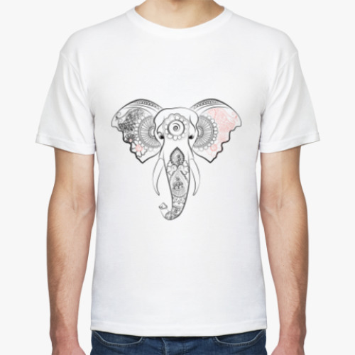 Футболка с принтом Слон мехенди