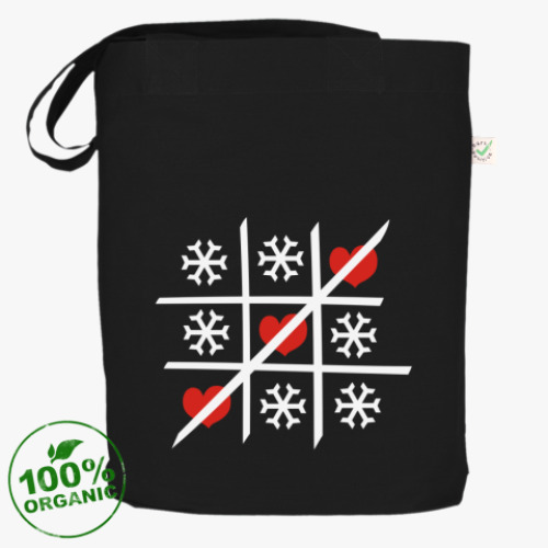 Сумка шоппер с принтом Крестики-нолики