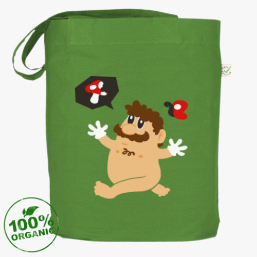 Сумка шоппер с принтом Супер Марио и грибы