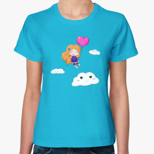 Женская футболка с принтом Влюбленная милашка