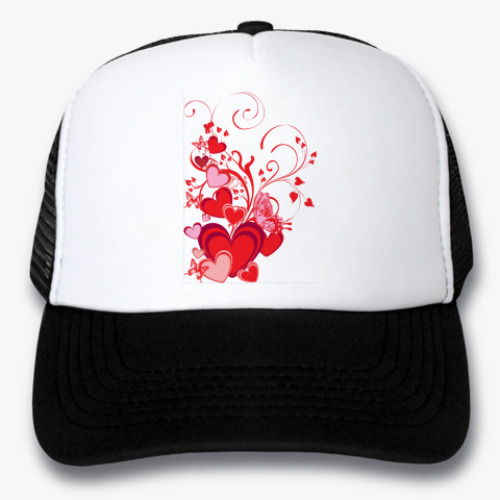 Кепка-тракер с принтом СЕРДЕЧКИ
