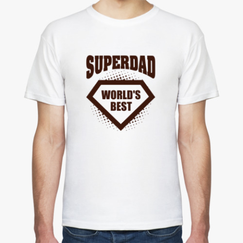 Футболка с принтом SUPERDAD world's best