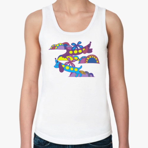 Женская майка с принтом  Небесные таксы