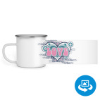 Кружка металлическая белая (круговая запечатка)