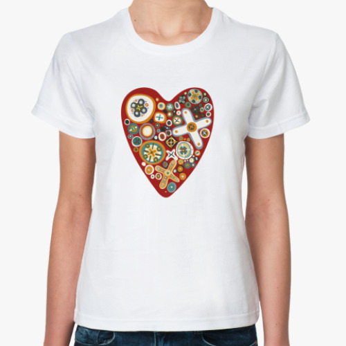 Классическая футболка с принтом  Сердце