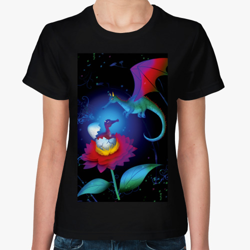 Женская футболка с принтом ПОЯВЛЕНИЕ ДРАКОНА