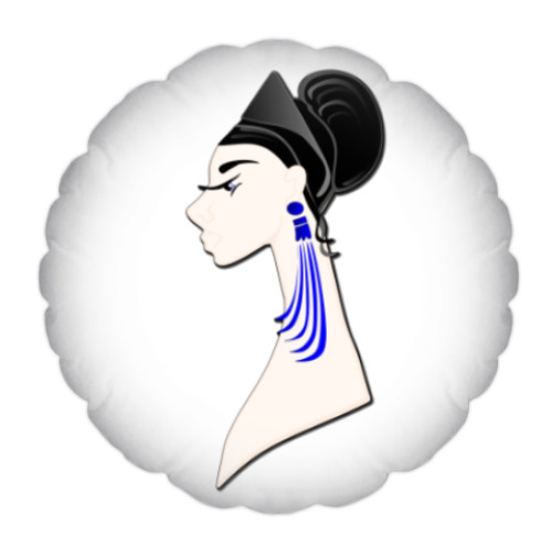 Подушка с принтом Девушка в сережках