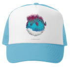 Кепка Trucker (голубая) Брутальная рыба панк Punk fish