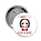 Значок 58 мм Пила . Кукла Билли